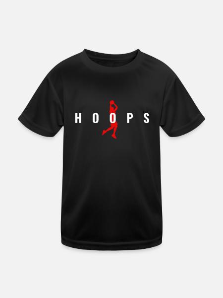 Basketball B-Ball Sport Hoops Geschenkidee - Kinder Funktions-T-Shirt - Schwarz - Vorne