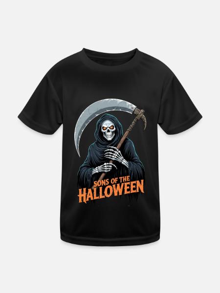 Halloween Grim Reaper - Kids Functional T-Shirt - black - Front