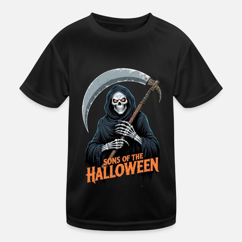 Halloween Grim Reaper Kids Functional T-Shirt