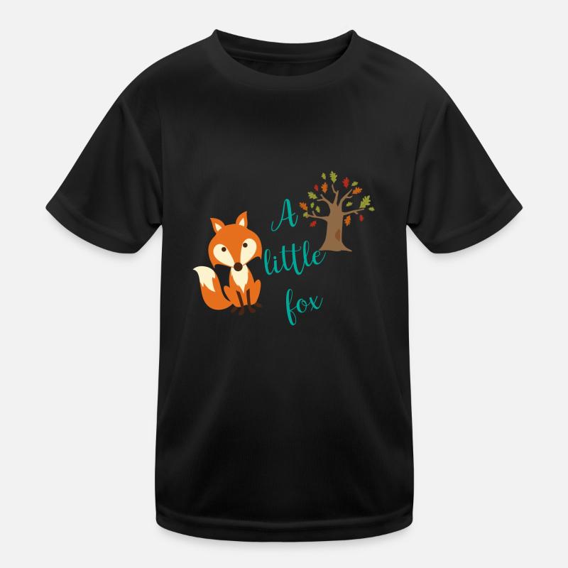 A little Fox - Kinder Funktions-T-Shirt - Schwarz
