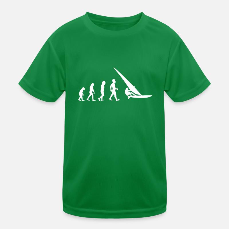 Evolution Windsurfer Geschenk Windsurfing Surfer Kinder Funktions-T-Shirt