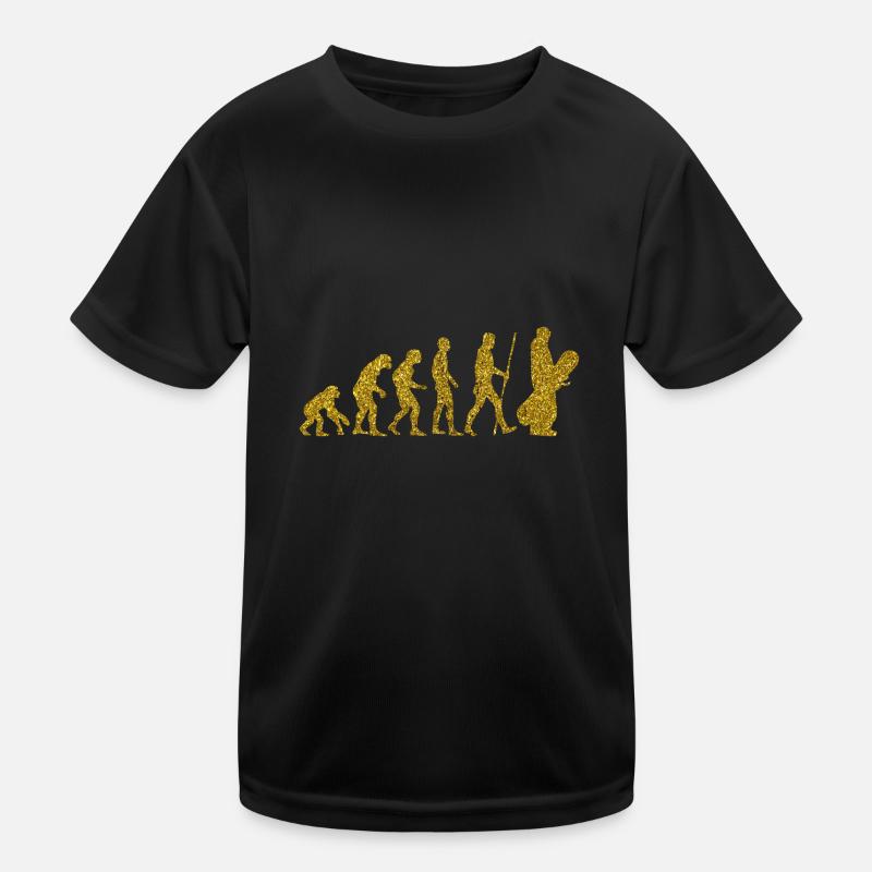 Evolution Snowboard Golden Glitter Effekt Kinder Funktions-T-Shirt