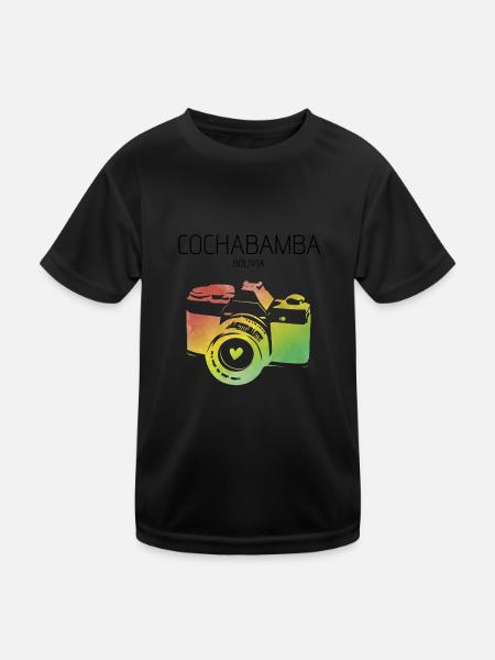 Bolivien, Cochabamba - Kinder Funktions-T-Shirt - Schwarz - Vorne