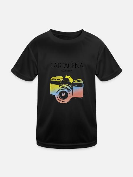 Colombia, Cartagena - Kids Functional T-Shirt - black