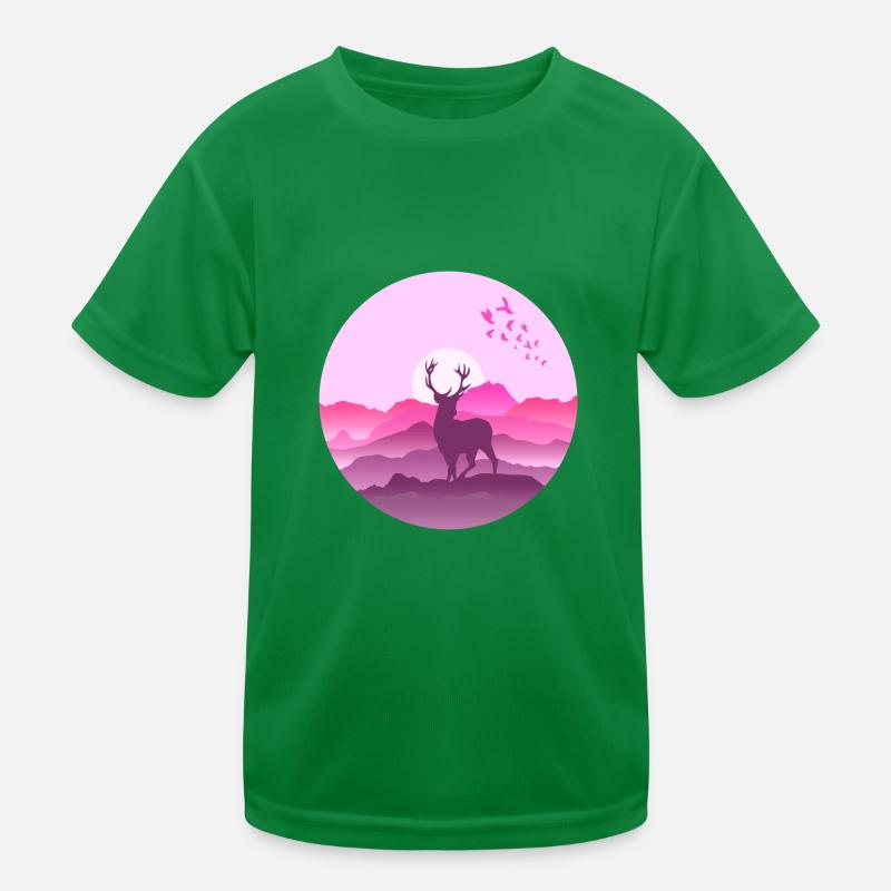 Deer in the mountains before sunset Kids Functional T-Shirt