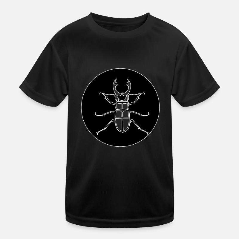 stag beetle - Kids Functional T-Shirt - black