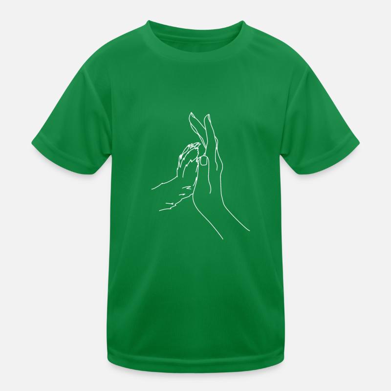Hand mit Hundepfote hell Kinder Funktions-T-Shirt