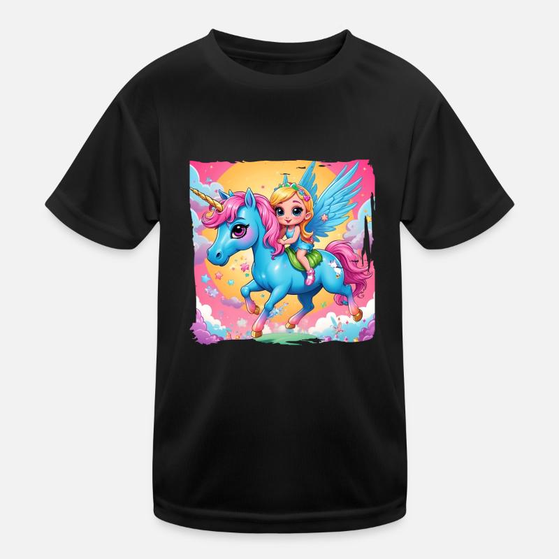 Licorne avec fille T-shirt sport Enfant