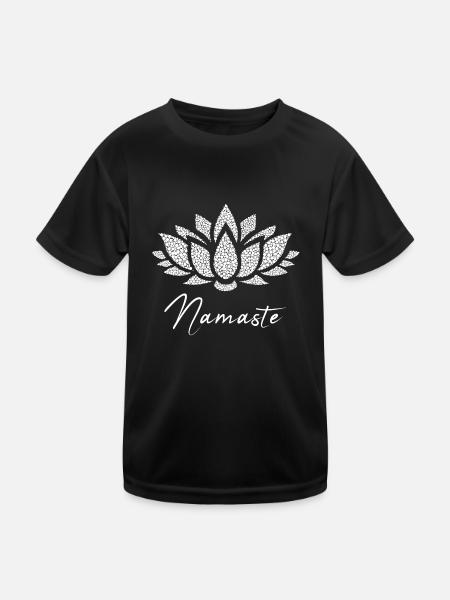 Namaste / Geschenk Idee - Kinder Funktions-T-Shirt - Schwarz - Vorne