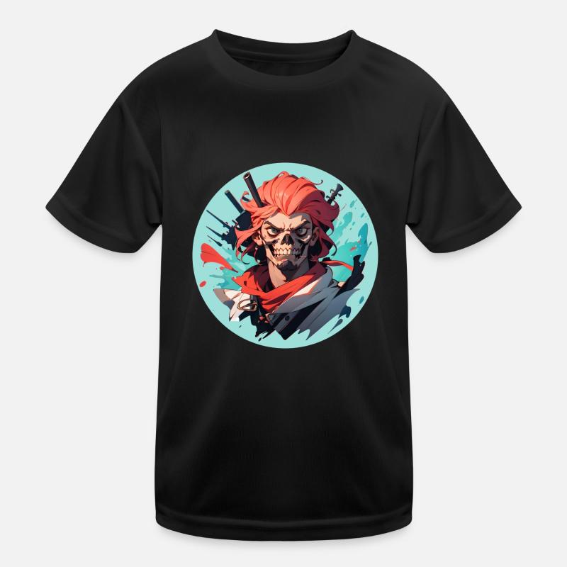Pirat 2 - Kinder Funktions-T-Shirt - Schwarz