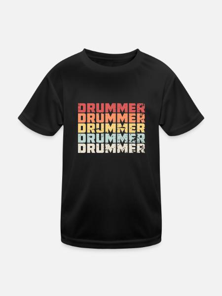 Gift drummer drummer drummer - Kids Functional T-Shirt - black - Front