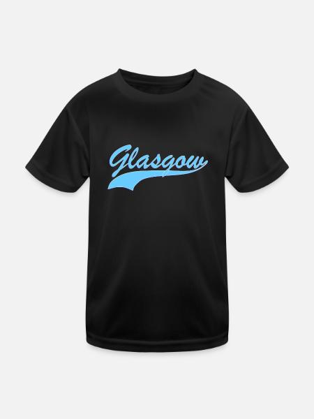Glasgow - Kinder Funktions-T-Shirt - Schwarz - Vorne