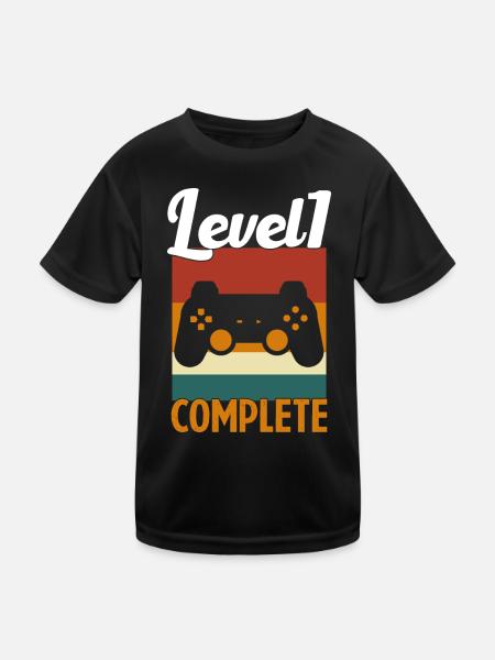 Niveau 1 Complete - Cadeau anniversaire - T-shirt sport Enfant - noir - Devant