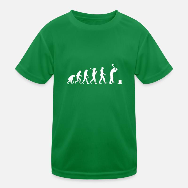 Holzfäller T-Shirt · Evolution · Werkzeug · Axt Kinder Funktions-T-Shirt