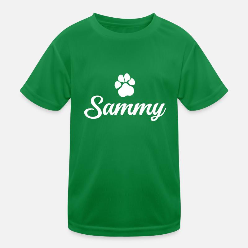 Hundename SAMMY mit Pfote Kinder Funktions-T-Shirt
