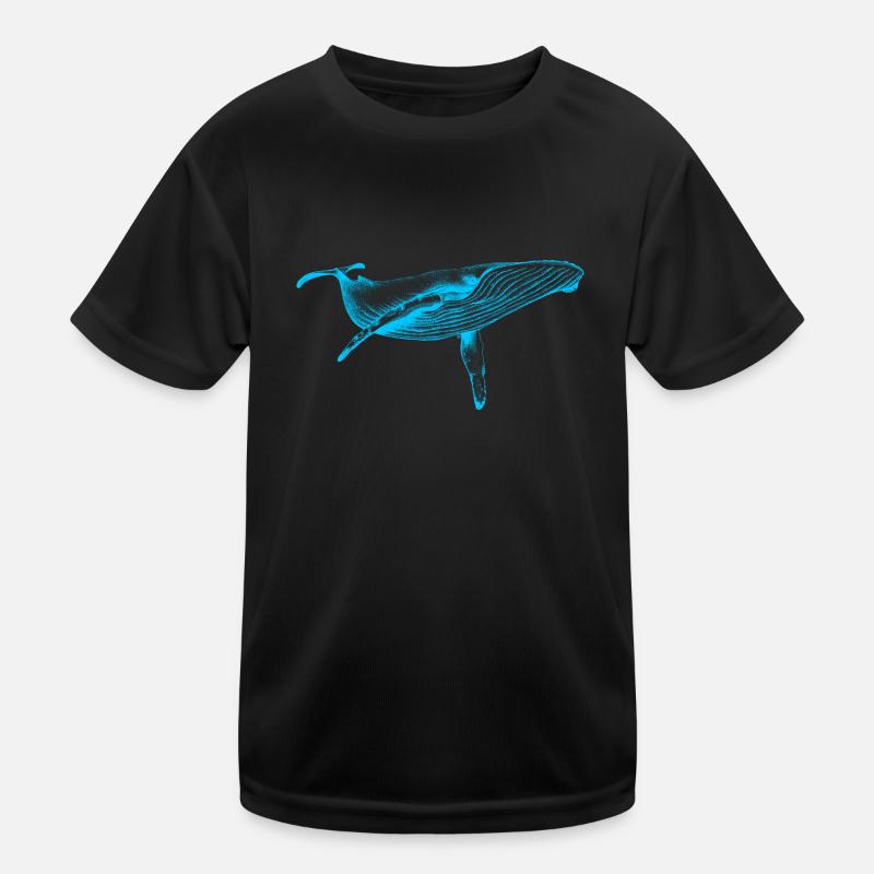 Blue Whale (Neon) Kids Functional T-Shirt