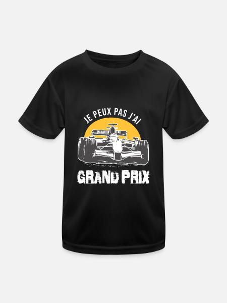 Je peux pas j ai Grand Prix course automobile - T-shirt sport Enfant - noir - Devant