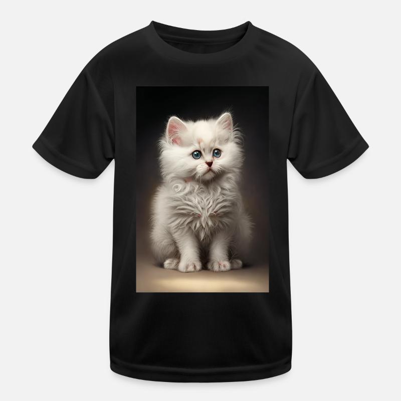 Weißes Kätzchen Kinder Funktions-T-Shirt
