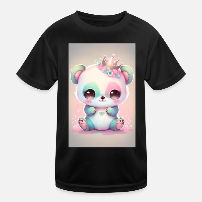 Bébé panda princesse - T-shirt sport Enfant - noir