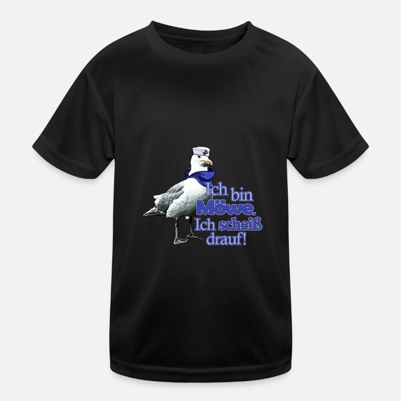 Lustige Möwe mit Spruch - Scheiß drauf! Kinder Funktions-T-Shirt