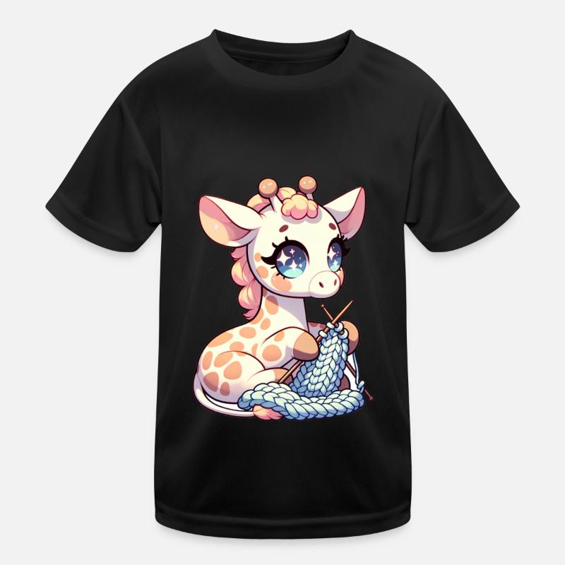 Giraffe Knitting High-Stitch Giraffe Jumper Kids Functional T-Shirt