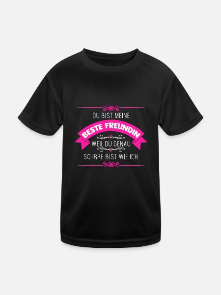 Beste Freundin - Kinder Funktions-T-Shirt - Schwarz - Vorne