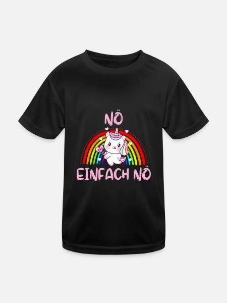 Magische Kreatur Tier Lustiges Geschenk Einhorn - Kinder Funktions-T-Shirt - Schwarz - Vorne