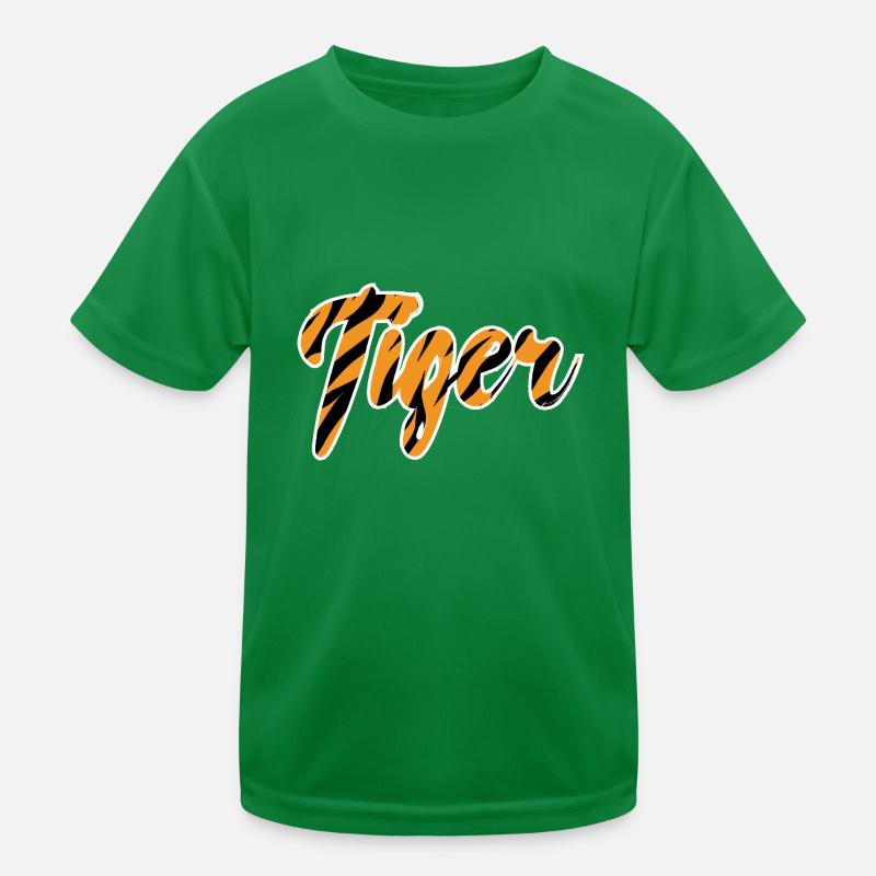 Tiger lettering pattern black stripes Kids Functional T-Shirt
