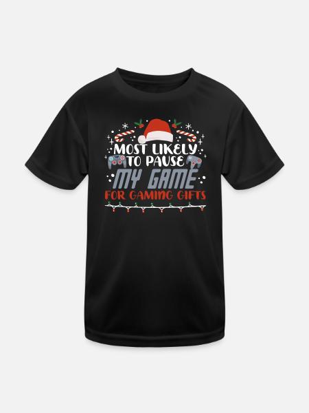 Weihnachten Gamer Pause My Game For Gaming Gifts - Kinder Funktions-T-Shirt - Schwarz - Vorne