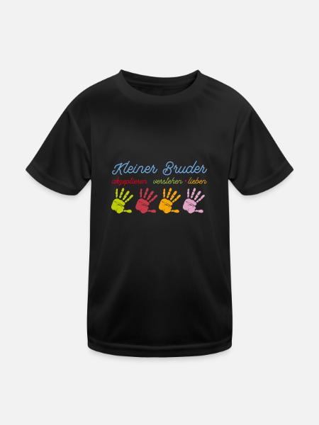 Kleiner Bruder T-Shirt - Kinder Funktions-T-Shirt - Schwarz