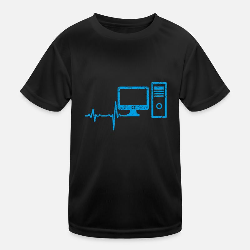 Gift Heartbeat Computer PC Kids Functional T-Shirt