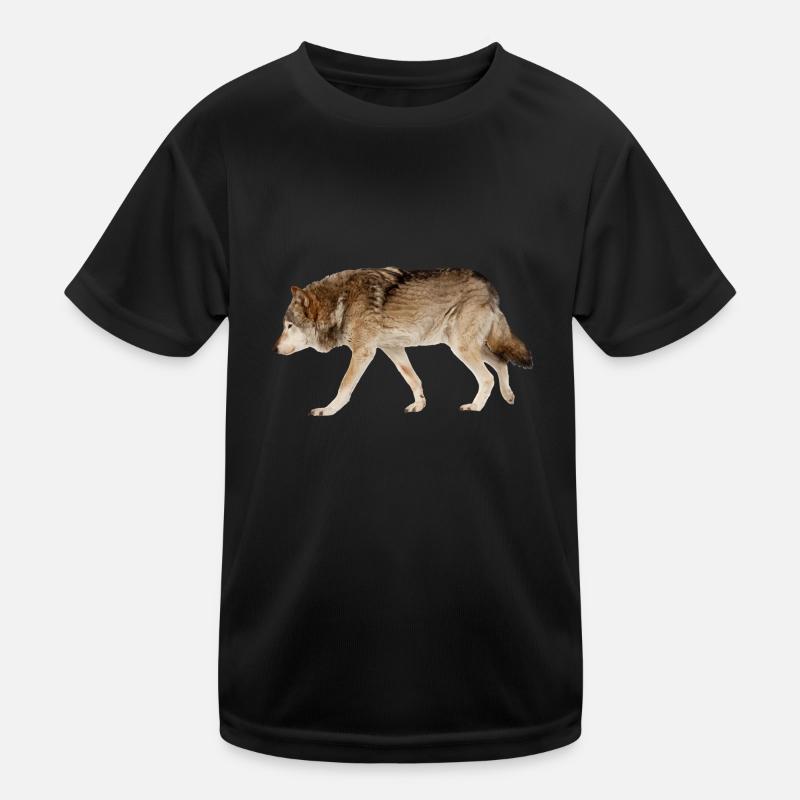 Wolf - Kids Functional T-Shirt - black