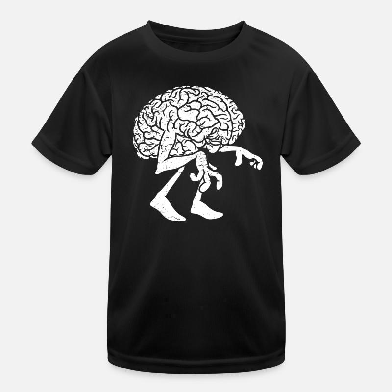 Brain Ghost - Kinder Funktions-T-Shirt - Schwarz