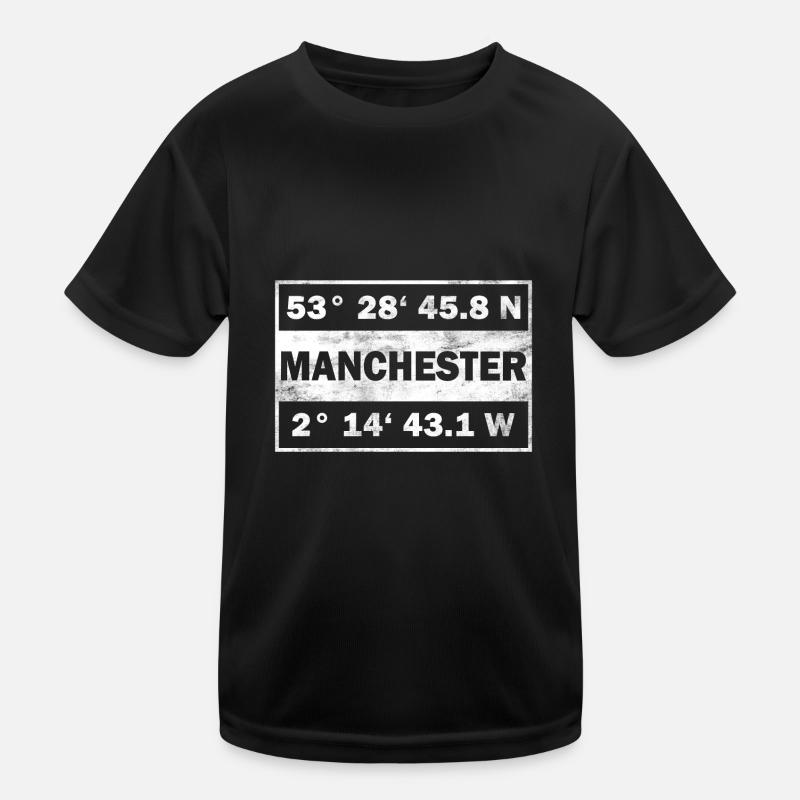 Coordonnées Manchester Ville Angleterre Manchester T-shirt sport Enfant