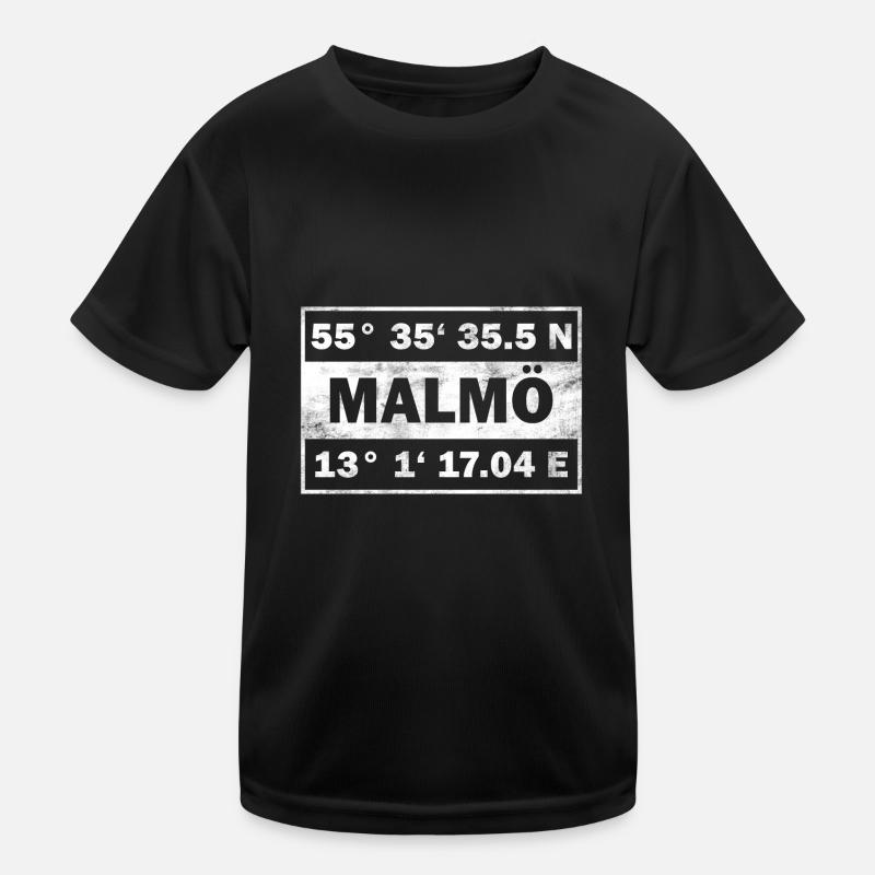 Malmö Coordonnées Ville Suède Malmö T-shirt sport Enfant