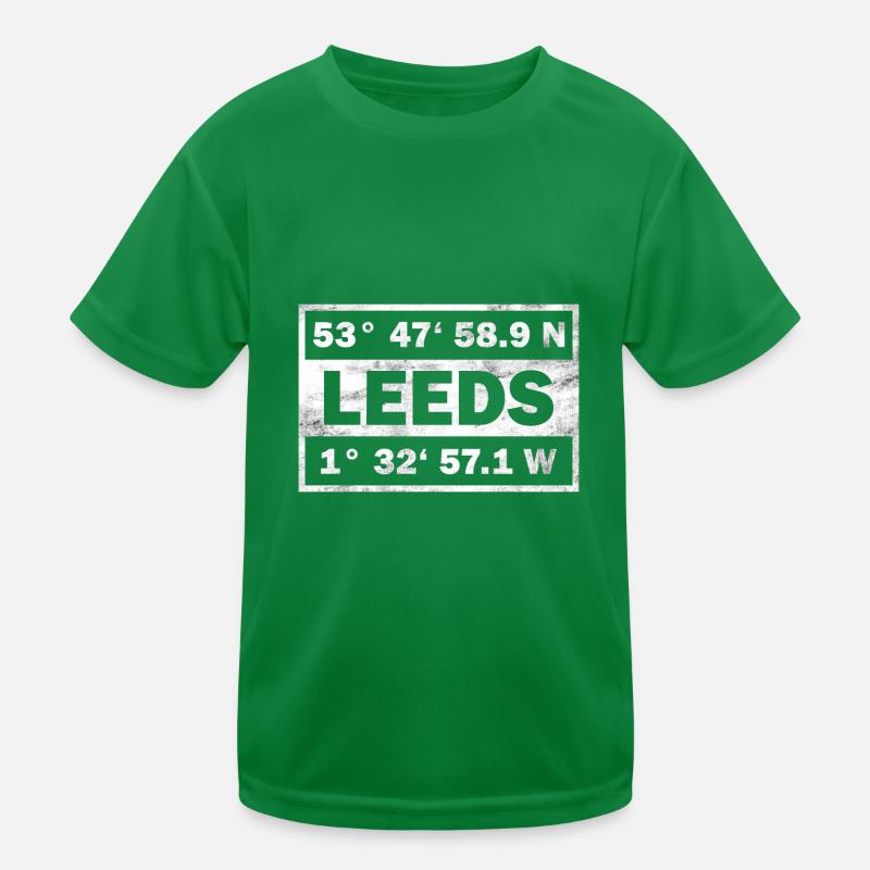 Leeds Coordinates City England Leeds Kids Functional T-Shirt