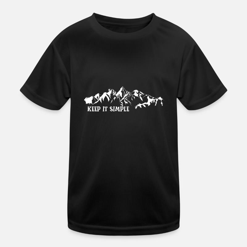 keep it simple Berge Wandern - Kinder Funktions-T-Shirt - Schwarz