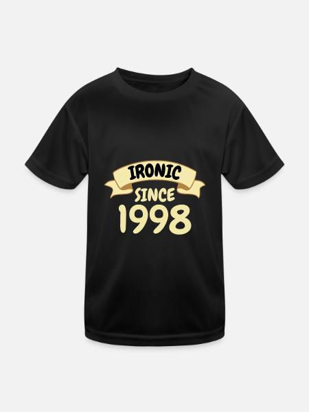 25 years birthday gift Ironic since 1998 - Kids Functional T-Shirt - black - Front
