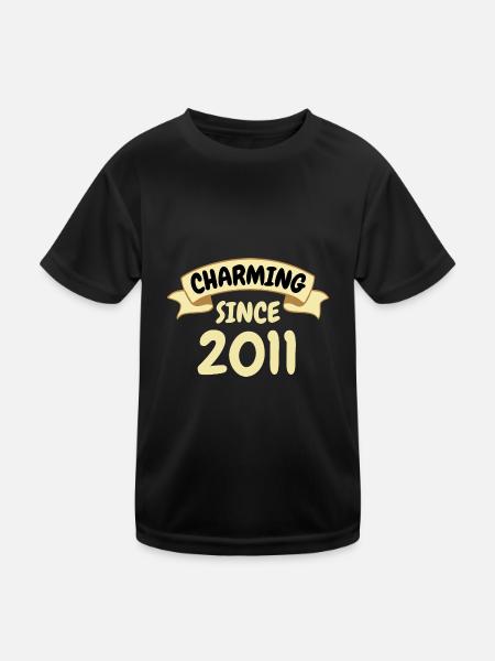 12th Birthday Gift Charming since 2011 - Kids Functional T-Shirt - black - Front