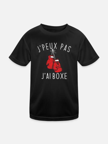 J'Peux Pas J'ai Boxe Humour Cadeau - T-shirt sport Enfant - noir - Devant