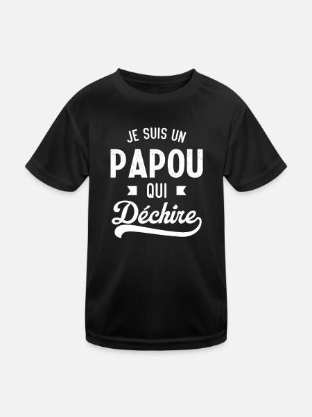 Je suis un papou qui déchire - T-shirt sport Enfant - noir - Devant