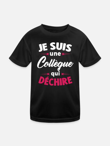 Je Suis Une Collègue Qui Déchire - T-shirt sport Enfant - noir - Devant