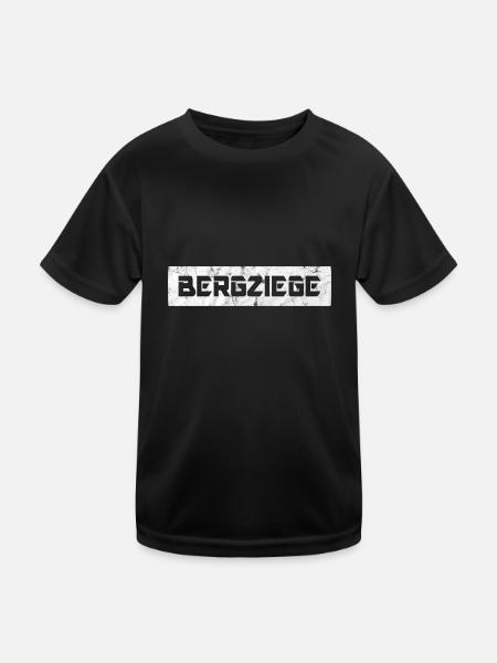 Bergziege - Kinder Funktions-T-Shirt - Schwarz