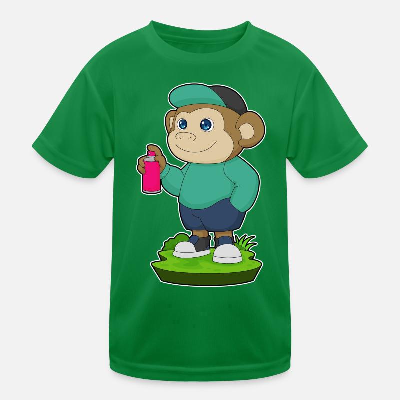 Monkey Sprayer Spray Can Kids Functional T-Shirt