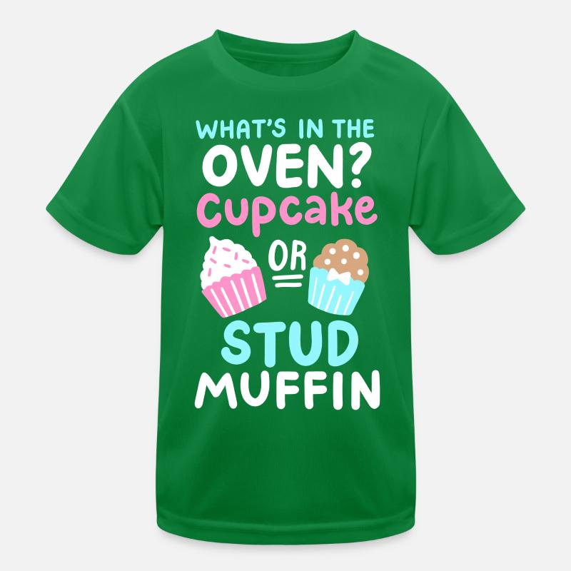 Cupcake oder Stud Muffin Gender Reveal Party Kinder Funktions-T-Shirt