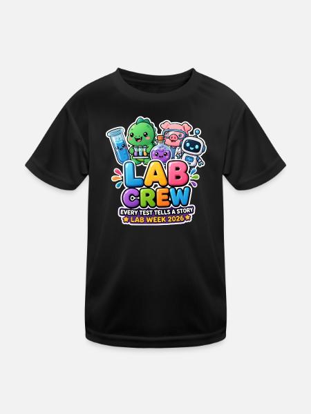 Lab Crew 2026: Comic Strip Lab Team - Kids Functional T-Shirt - black - Front