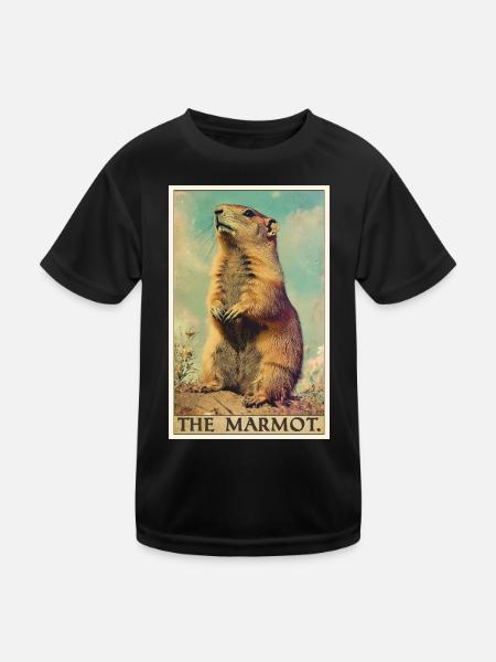 Murmeltiere Murmeltier - Kinder Funktions-T-Shirt - Schwarz - Vorne