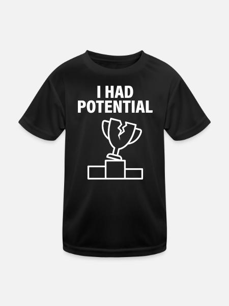 J'avais du Potentiel Humour Sarcastique - T-shirt sport Enfant - noir - Devant