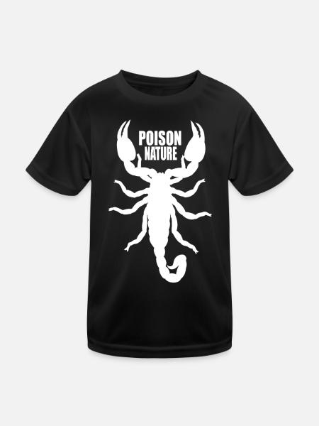 Gift-Natur: Skorpion - Kinder Funktions-T-Shirt - Schwarz - Vorne