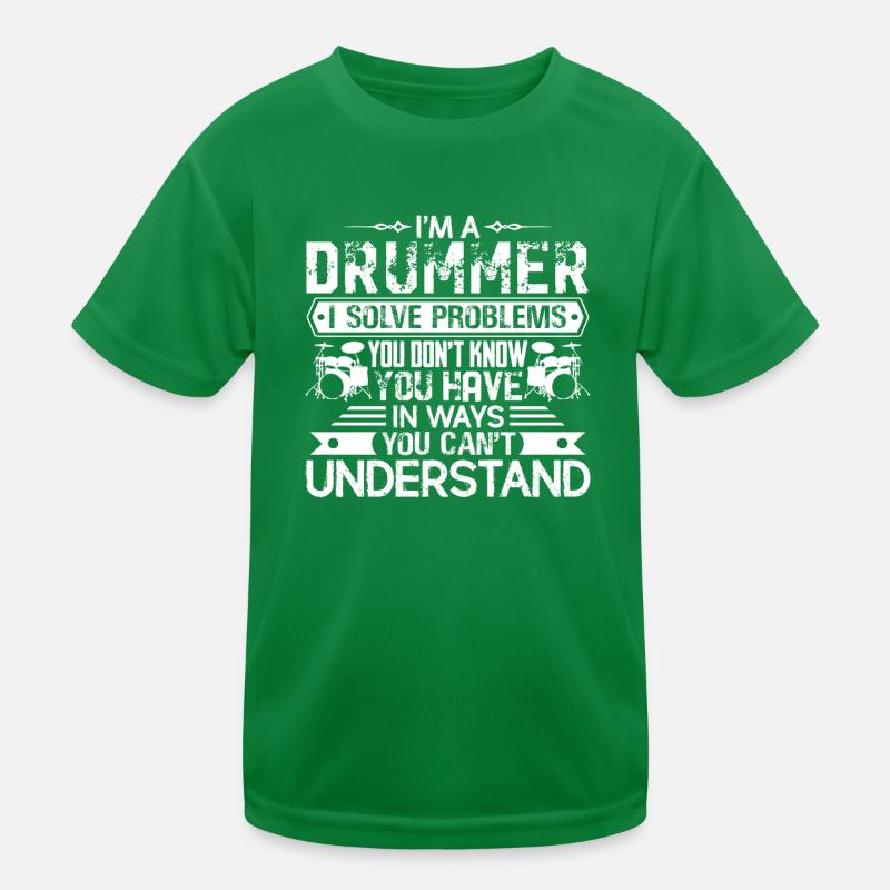 Drummer löst Probleme Kinder Funktions-T-Shirt